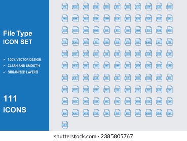 file type style Icons with White Background Free Vector