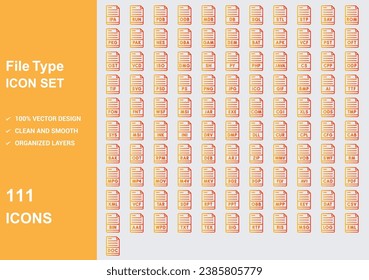 file type style Icons with White Background Free Vector