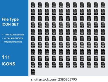 file type style Icons with White Background Free Vector