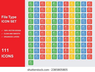 file type style Icons with White Background Free Vector