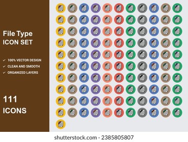 file type style Icons with White Background Free Vector
