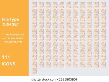 file type style Icons with White Background Free Vector