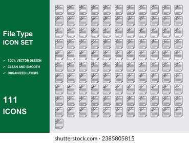 file type style Icons with White Background Free Vector