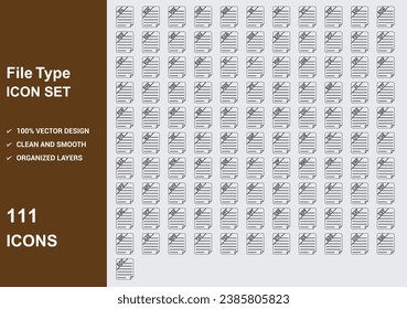 file type style Icons with White Background Free Vector