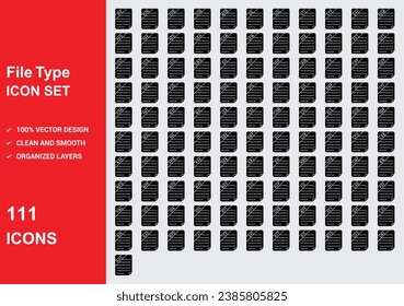 file type style Icons with White Background Free Vector