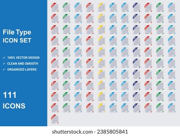 Dateityp-Stil-Symbole mit grauem Hintergrund