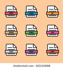 File Type vector icon using for graphic design printing or Education website