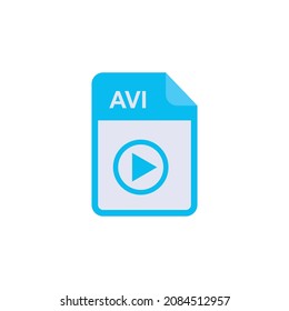 Tipos de archivo Icono de AVI - Icono de interizquierda de vídeo de audio , arte vectorial e ilustración