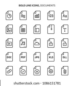 File types, bold line icons. The illustrations are a vector, editable stroke, 48x48 pixel perfect files. Crafted with precision and eye for quality.