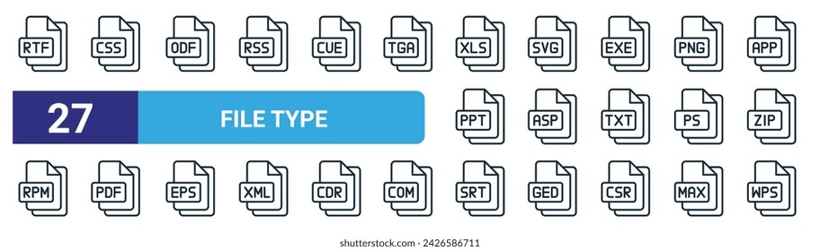 file types icons set, app tyoes 