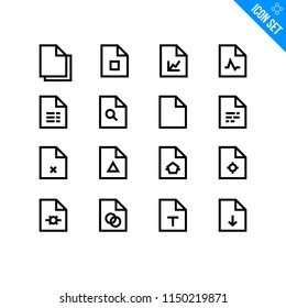 File Types Vector Icon set. Minimal Modern Stroke Icons Collection on White Background.