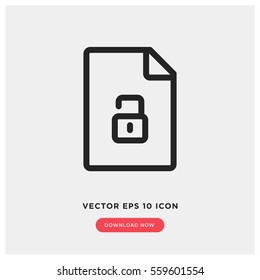 File unlock vector icon