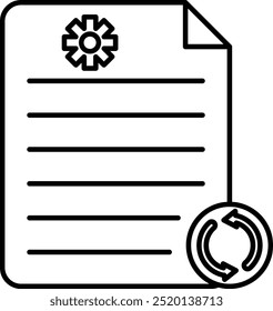 File Update Vector Line Icon Design