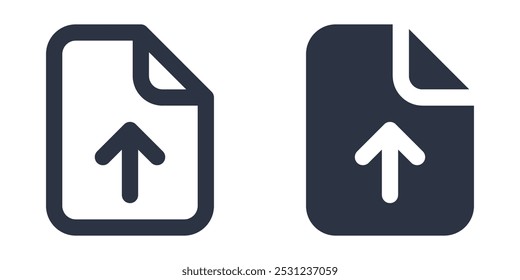 Datei mit Upload Arrow einfache Symbole in gefüllt, Umriss, Linie und Strich Stil entworfen