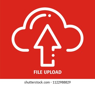 FILE UPLOAD CLOUD VECTOR ICON 
