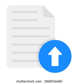 
Concepto de envío de archivos en estilo plano, archivo con flecha 
