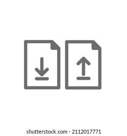 file upload and file download icon.  file upload symbol in flat style isolated on white background.