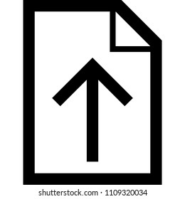 File upload icon. Up arrow on a piece of paper. Suitable for all devices, SEO, SMM, UX. Pixel precise design. Perfect for use in presentations, analytical reports, branding. Use it on any surface