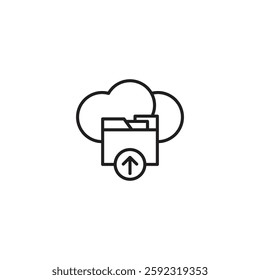 File Upload Icon Cloud Consulting Vector Illustration. Cloud Technology, Cloud Service Logo and Icon