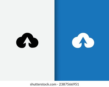 File upload icon design. File upload logo. Cloud vector. Black. Business icon. Share file. Creative design. Cloud art. Finance