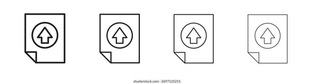 Ícone de upload de arquivo design de linha. conjunto de ícones de vetor de linha fina.