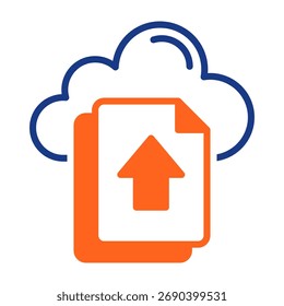 File Upload Icon Mixed Color Vector Illustration