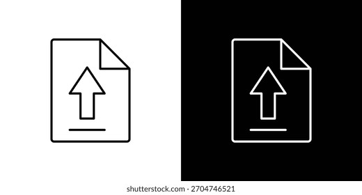 File upload icon pixel perfect. Outline symbol. Simple linear drawing.