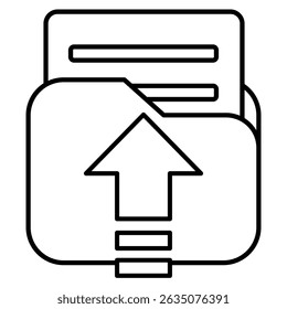 Datei Hochladen Symbol dargestellt durch Datei, nach oben Pfeil Linienstil.