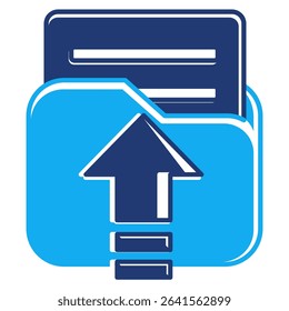 File Upload icon represented by file, up arrow Dualtone style.