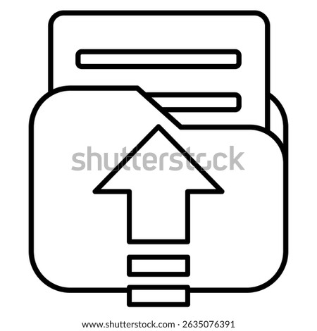 File Upload icon represented by file, up arrow Line style.