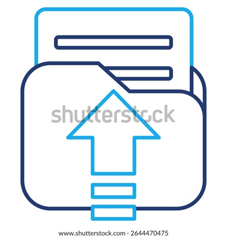 File Upload icon represented by file, up arrow Dual Line style.