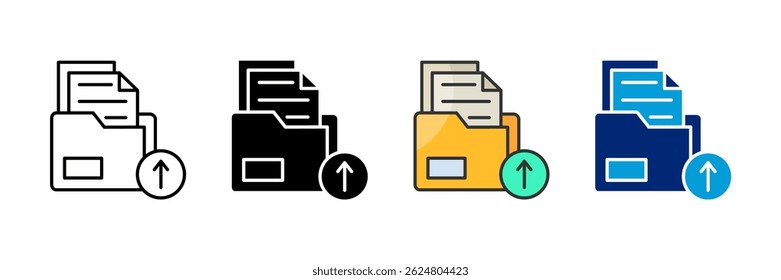 File Upload Icon Set Multiple Style Collection