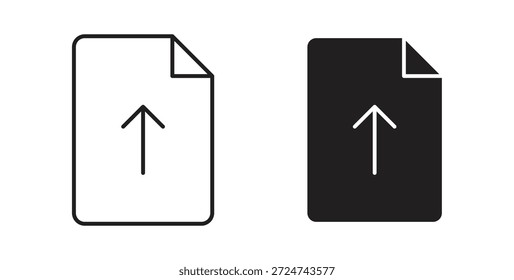 Vectores simples del icono del Cargar de archivos en negro, convenientes para los proyectos