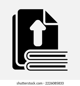File upload icon in solid style, use for website mobile app presentation