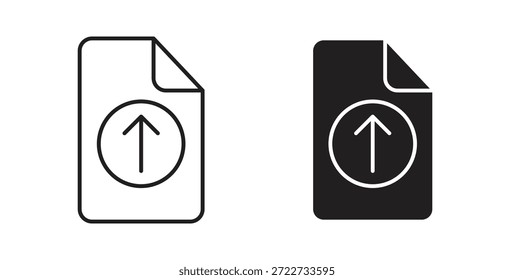 Symbol für Datei-Upload. Vektor-EPS 10. Zeile und Glyphensymbol
