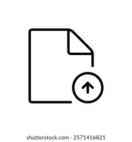 File upload icon Thin line vector