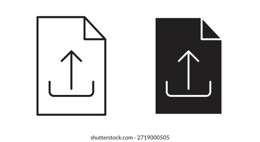 Datei-Upload-Symbole, Vektorsymbole. gefülltes flaches Zeichen