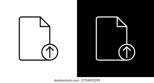 Iconos del Cargar de archivos Vector.Trazo editable.signo de estilo lineal