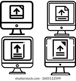file upload icons for websites and apps. Perfect for UI UX design, these vector graphics enhance user experience with clean and modern visuals.