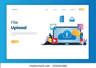File upload illustration web page. This is great for websites, landing pages, mobile applications, posters, banners