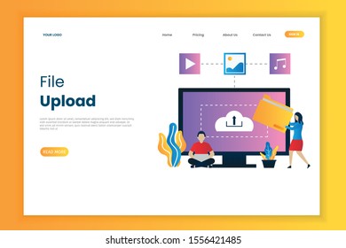 File upload illustration web page. This is great for websites, landing pages, mobile applications, posters, banners