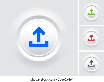 File Upload on White Bevel Round Button