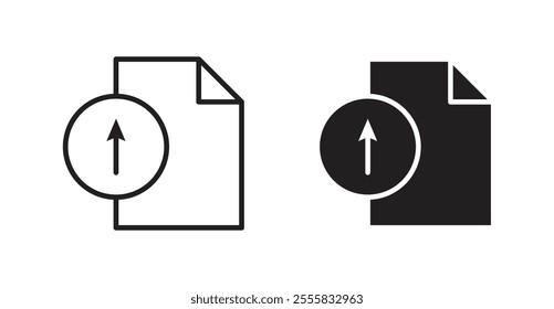 File upload outlined and solid icon vector collection.