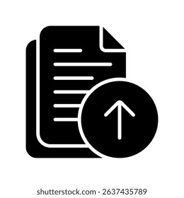 File Upload Vector for Online Workspace. Document management illustration, remote work platform concept, data transfer icon.