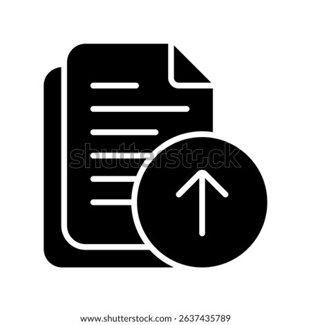 File Upload Vector for Online Workspace. Document management illustration, remote work platform concept, data transfer icon.