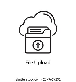 Archivo Cargar ilustración de diseño de iconos de esquema vectorial. Símbolo de aplicación web y móvil sobre archivo EPS 10 de fondo blanco