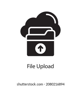 File Upload vector Solid Icon Design illustration. Web And Mobile Application Symbol on White background EPS 10 File