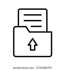 File Uploader Outline Icon Vector Illustration