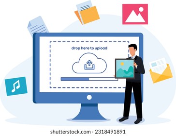 File Uploading  Loading concept illustration-Character for landing page