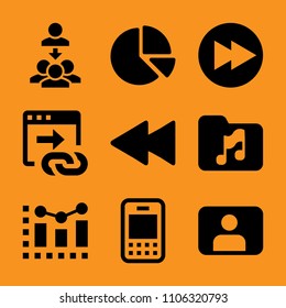 file, usability, stationery, tablet, phone and pc icon vector set. Flat vector design with filled icons. Designed for web and software interfaces
